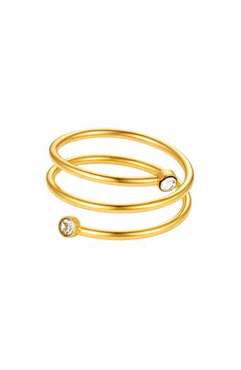 18k Gold Plated Spiral Bypass Ring