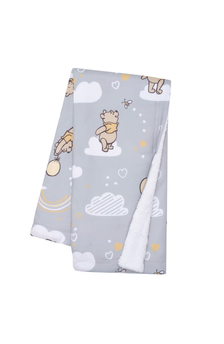 Lambs 
Ivy Disney Baby Hunny Bear Winnie the Pooh Soft Faux Shearling Baby Blanket, Main, color, Gray