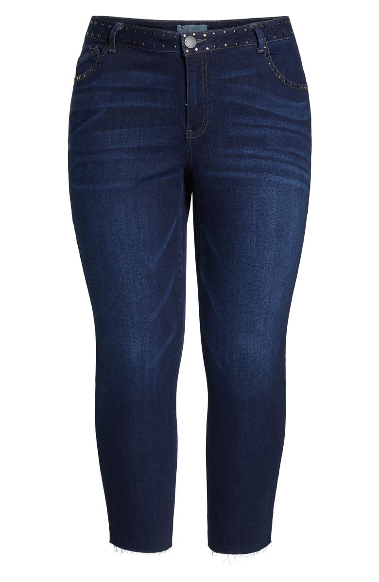 Wit & Wisdom Studded High Waist Straight Leg Jeans, Alternate, color,