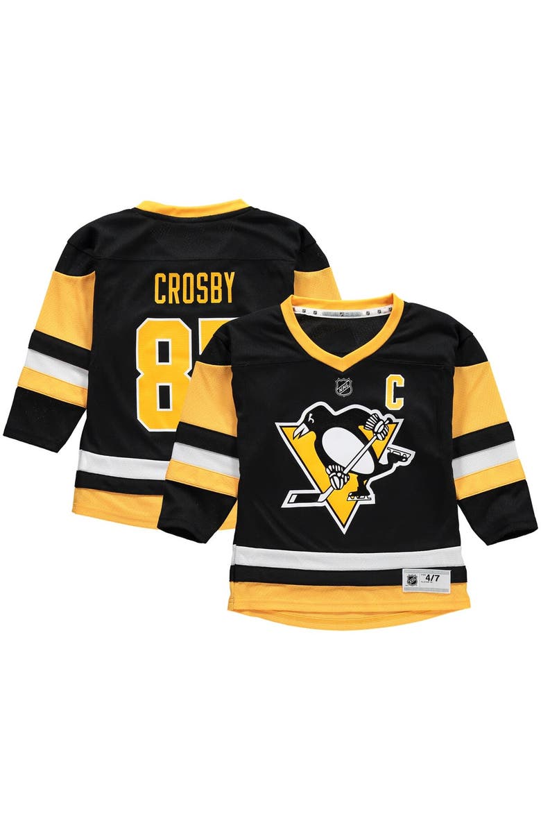 Outerstuff Preschool Sidney Crosby Black Pittsburgh Penguins Replica Player Jersey, Main, color, 