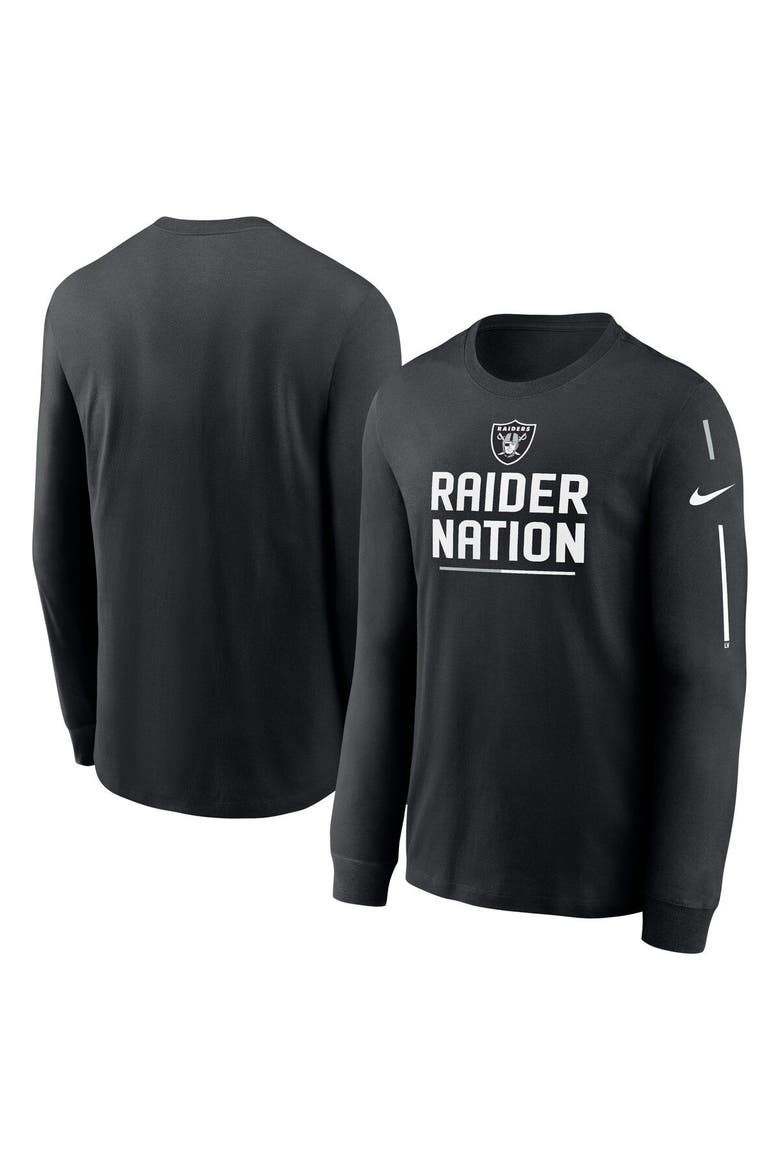 Men's Nike Black Las Vegas Raiders Team Slogan Long Sleeve T-Shirt, Main, color, Black