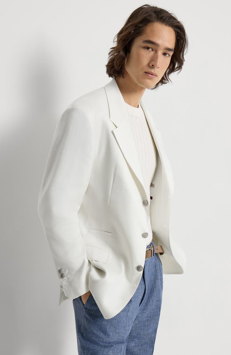 Brunello Cucinelli Gabardine blazer, Alternate, color, Panama