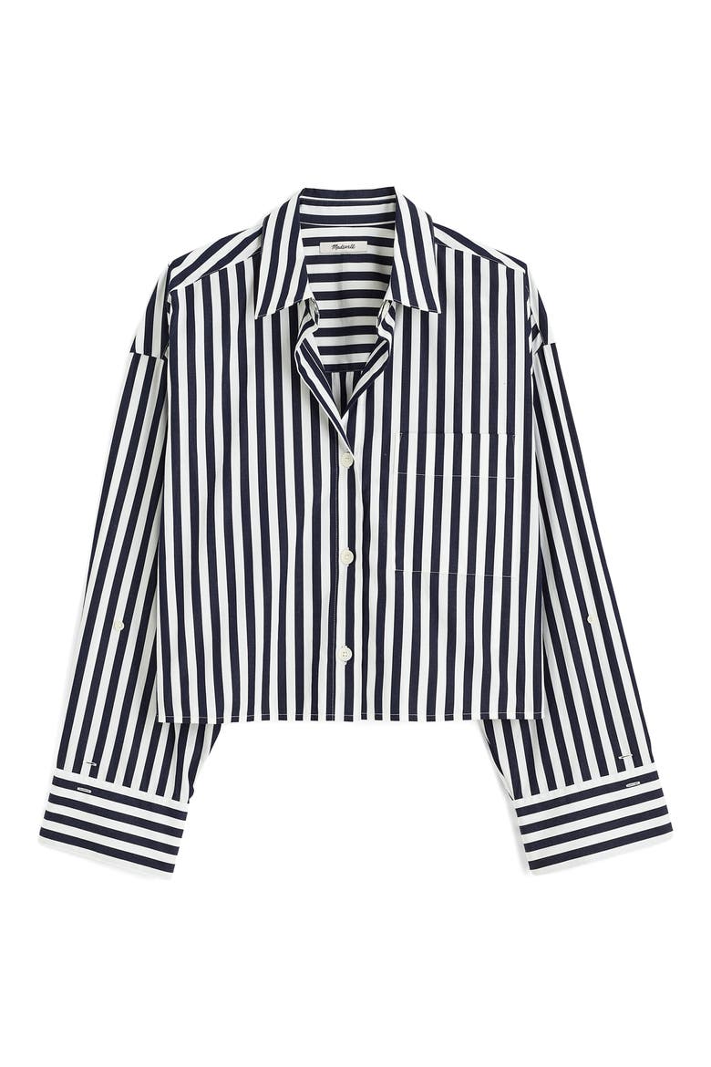 Straight Hem Poplin Shirt, Alternate, color, CLASSIC NAVY