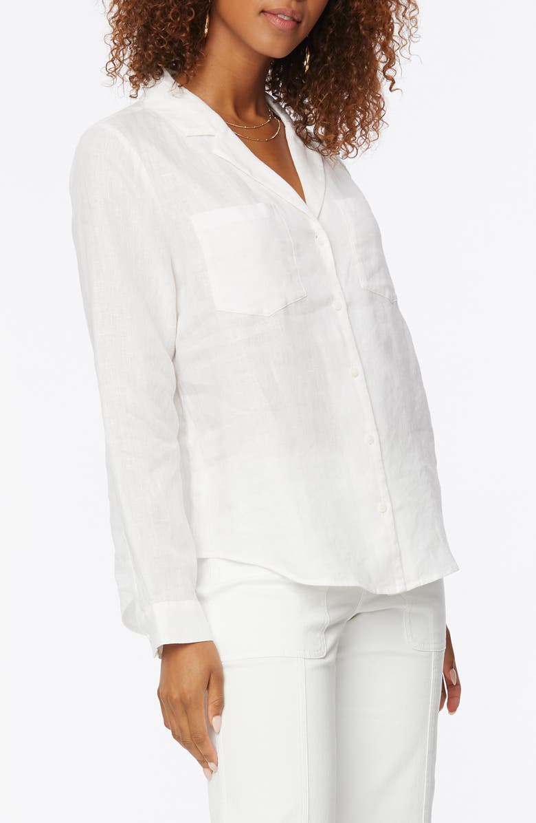 NYDJ Linen Button-Up Blouse, Alternate, color,