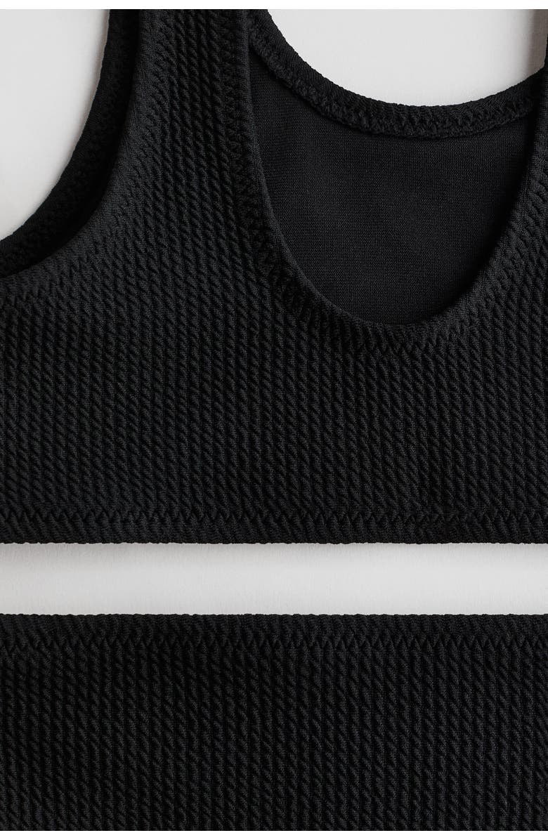 H&M Textured Bikini, Alternate, color, Black