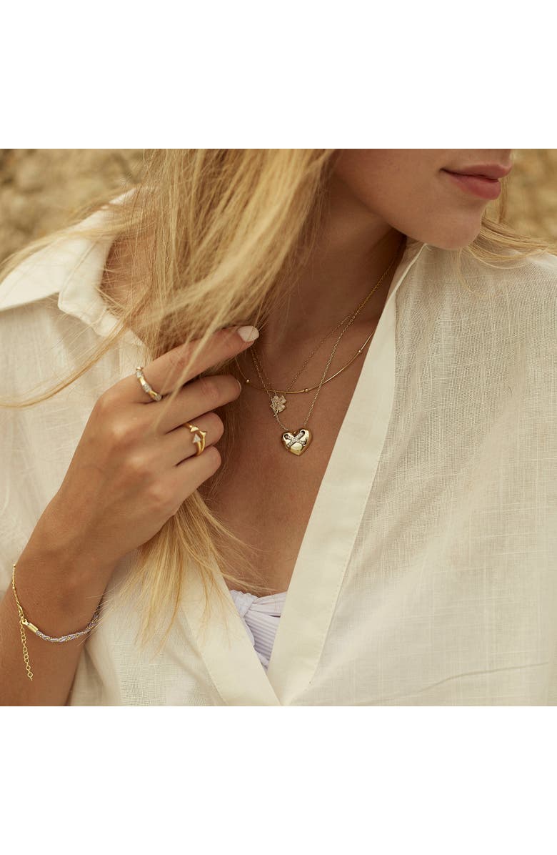 Spero London Four Leaf Clover Sterling Silver Necklace - White, Alternate, color, Gold