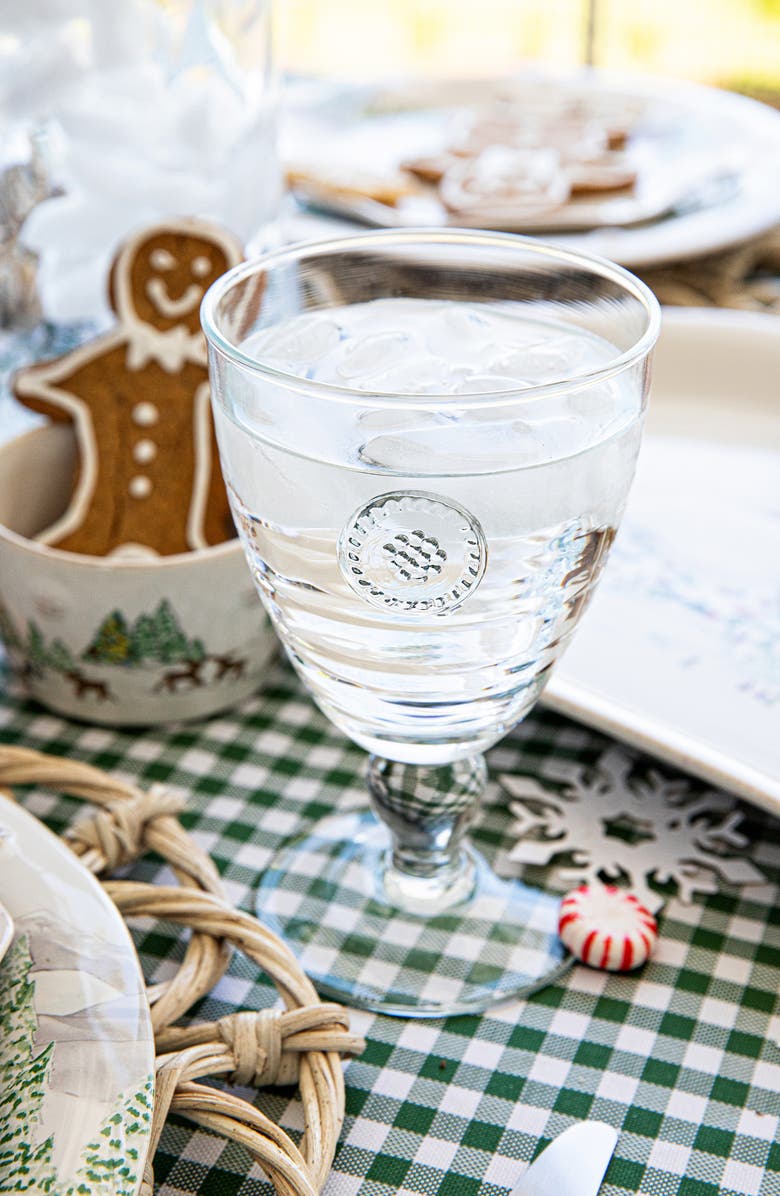 Juliska Berry & Thread Glass Goblet, Alternate, color, Clear