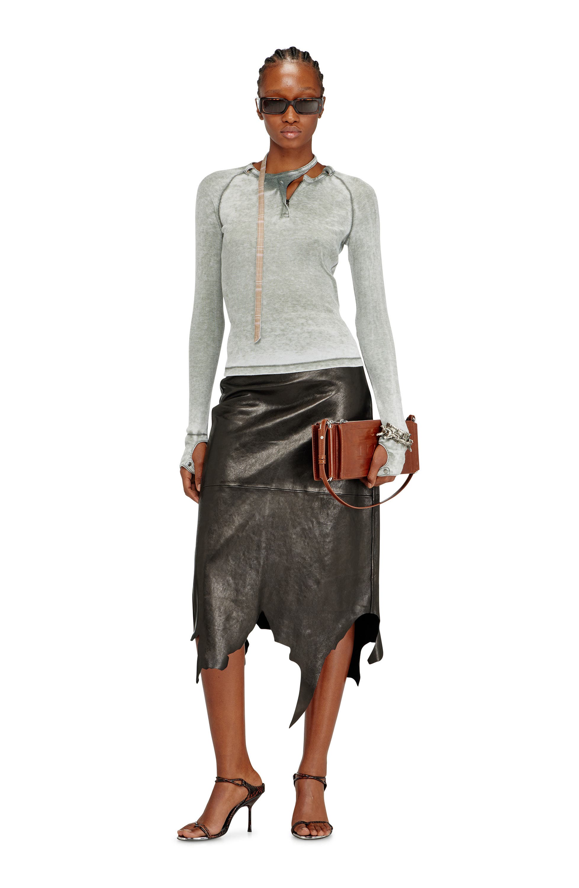 DIESEL<sup>®</sup> Flag-D-Modular Logo Embossed Shoulder Bag, Alternate, color, Chocolate