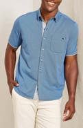 Tommy Bahama San Lucio Lotus Happy Hour IslandZone® Short Sleeve Cotton Blend Button-Up Shirt