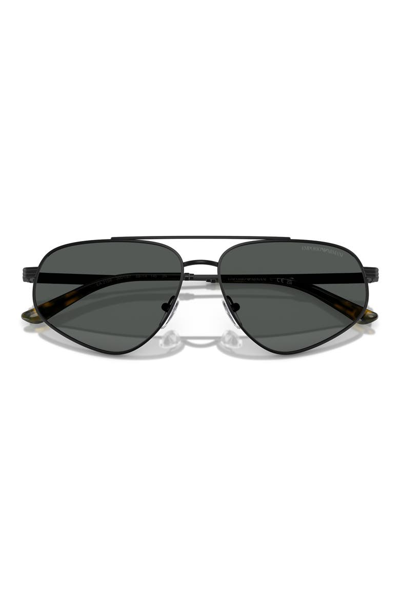 59mm Square Sunglasses, Alternate, color, MATTE BLACK / DARK GREY