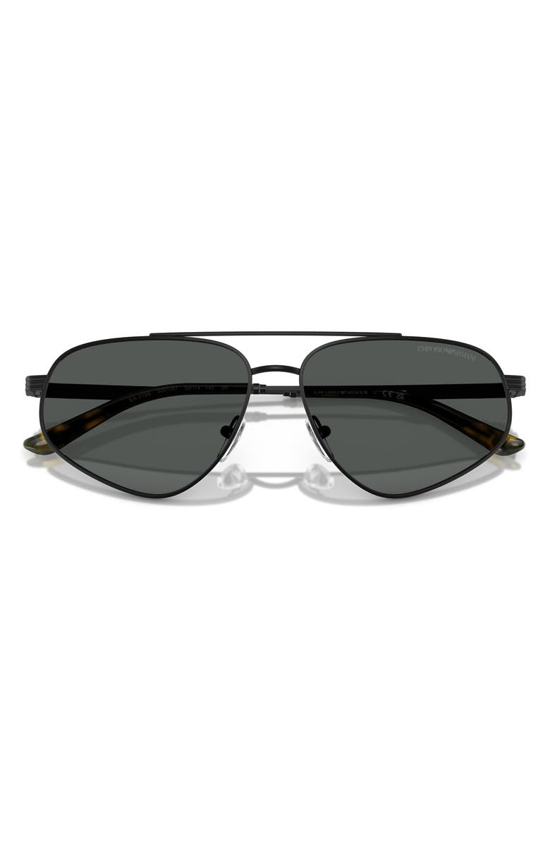 Emporio Armani 59mm Square Sunglasses, Alternate, color, Matte Black / Dark Grey