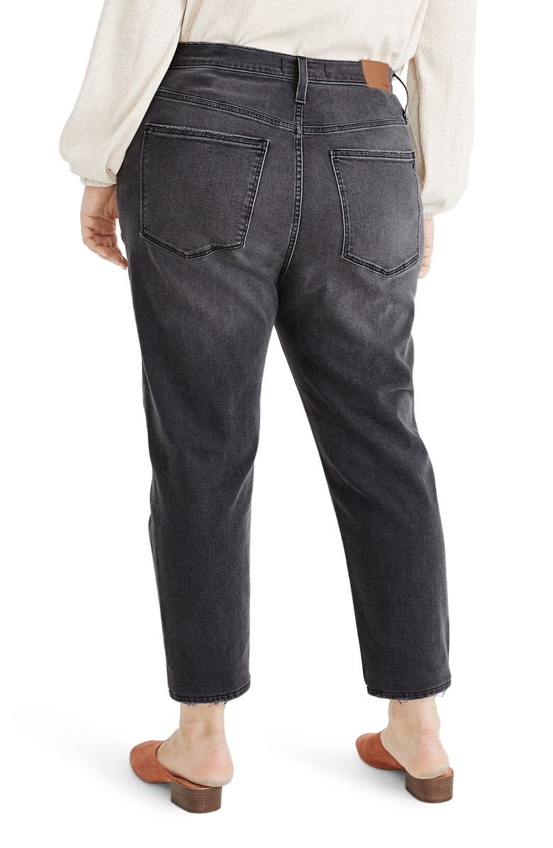 Madewell The Momjean Fray Ankle Jeans: Comfort Stretch Edition, Alternate, color, 