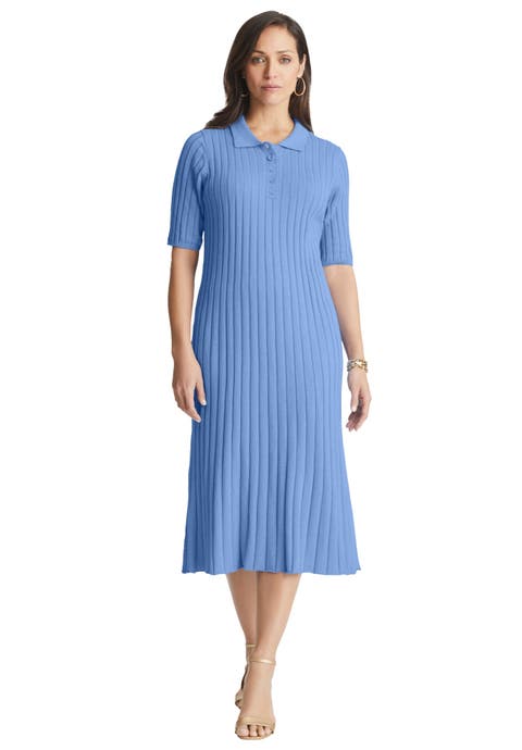 Ribbed Henley Dress (Plus Available)