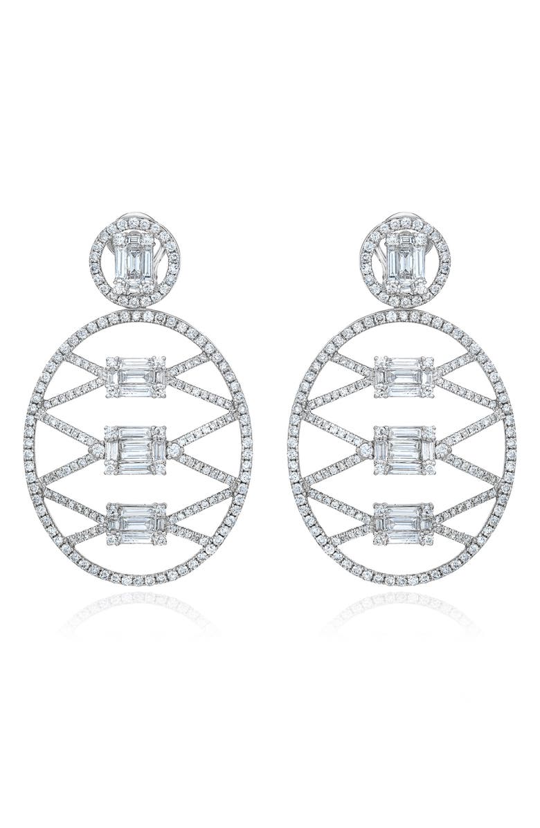 Mindi Mond Clarity Lattice Medallion Diamond Drop Earrings, Main, color,