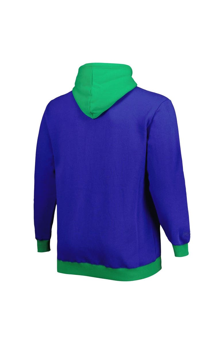 Mitchell & Ness Men's Mitchell & Ness Royal/Green Seattle Seahawks Big & Tall Big Face Pullover Hoodie, Alternate, color, Navy