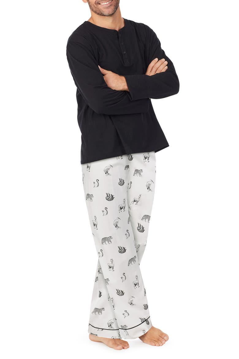 Wild Animals Henley Pajamas, Alternate, color, WILD ANIMALS