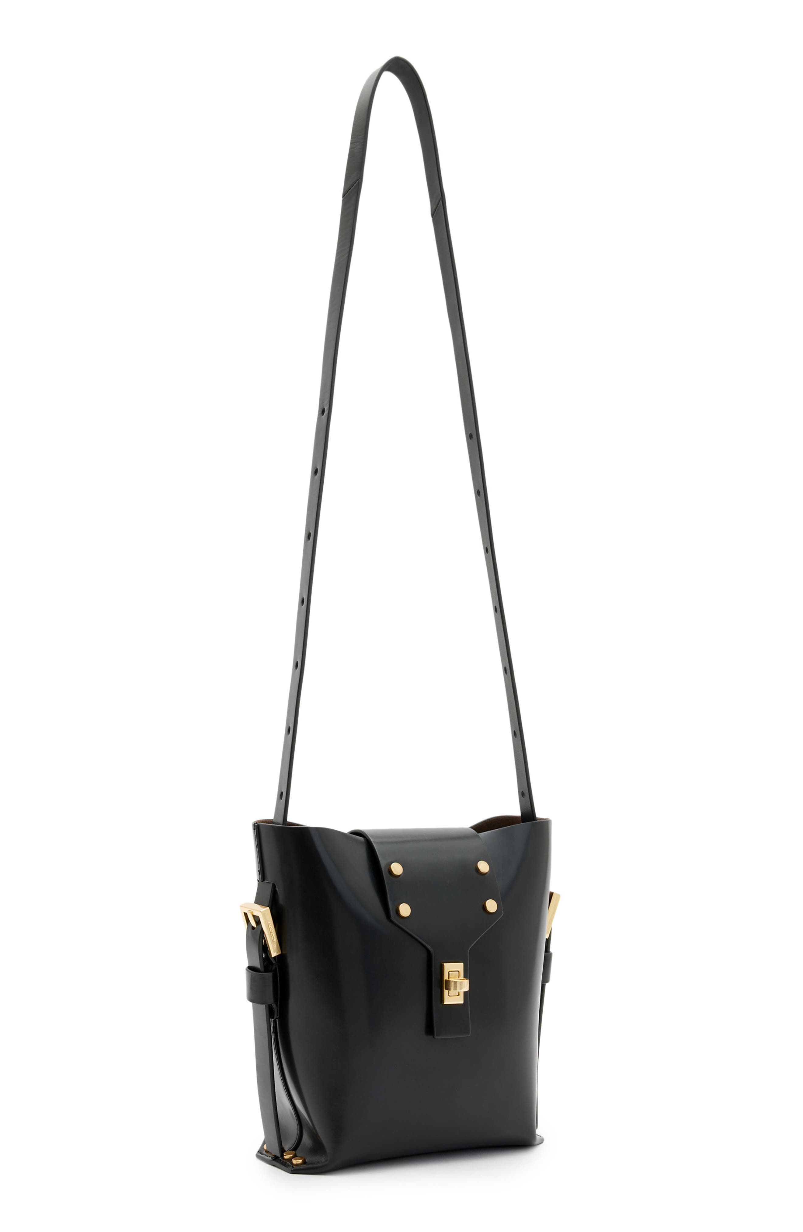 AllSaints Miro Crossbody Bucket Bag, Alternate, color, 