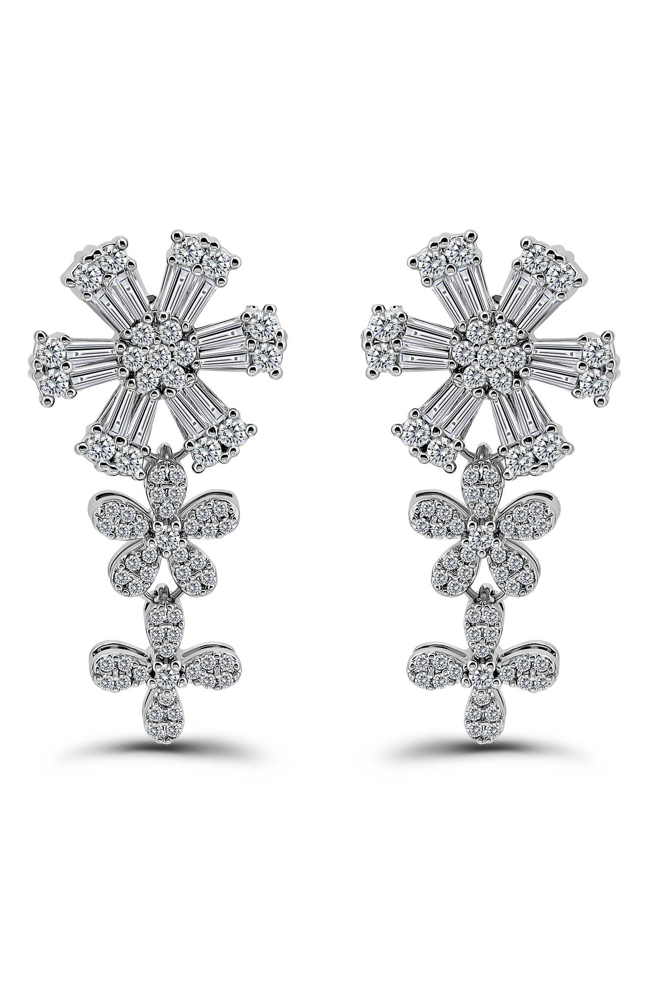 Christian Siriano Pavé Cubic Zirconia Floral Drop Earrings