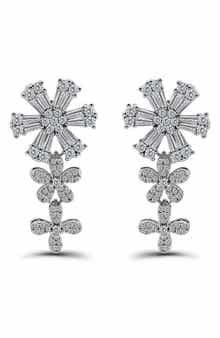 Christian Siriano New York Pavé Cubic Zirconia Floral Drop Earrings
