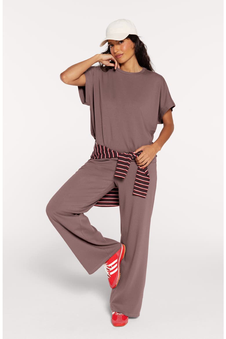 Muscle T-Shirt & Sweatpants Set, Alternate, color, COCOA