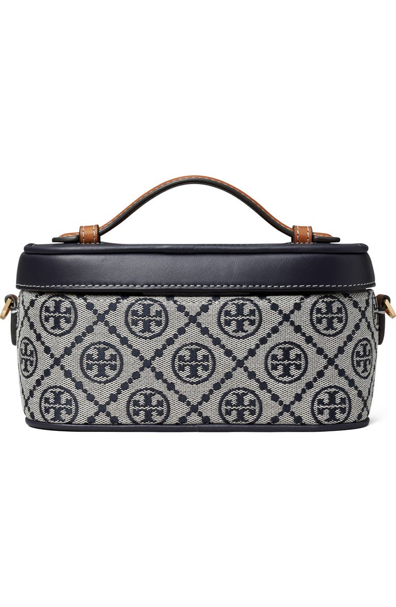 Tory Burch T Monogram Jacquard & Leather Vanity Train Case, Alternate, color, Tory Navy