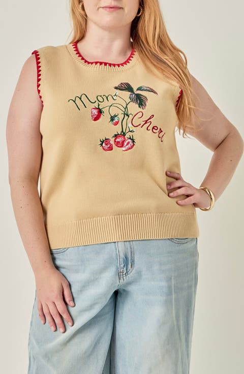 Strawberry Stitch Detail Vest