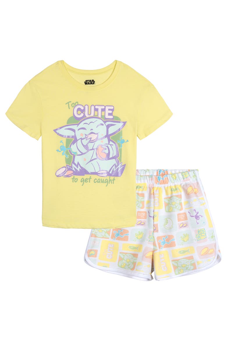The Mandalorian Grogu 2-Piece Tee and Shorts Set, Main, color, Grogu Pastel Yellow