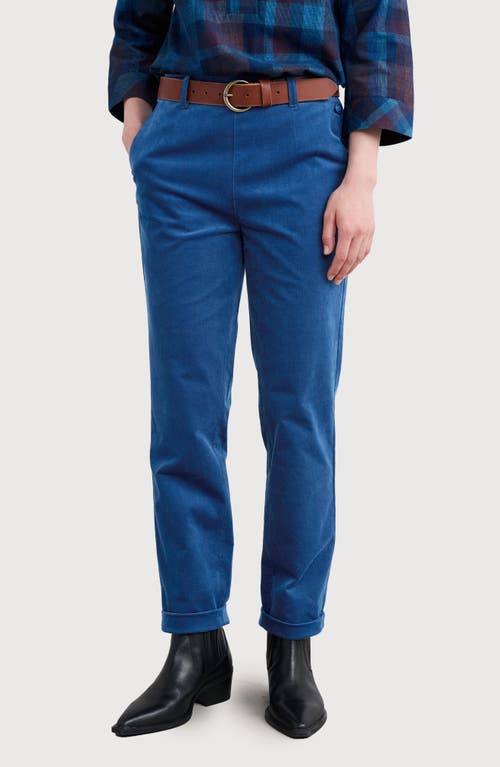 Seasalt Cornwall Crackington Sailor Button Crop Pull-on Pants In Blue