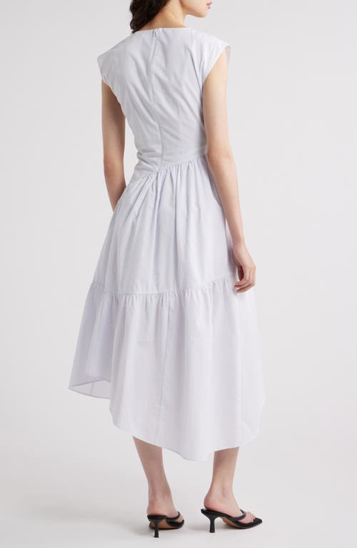 Shop Frame Sleeveless Cotton Seersucker Sundress In Light Chambray Multi