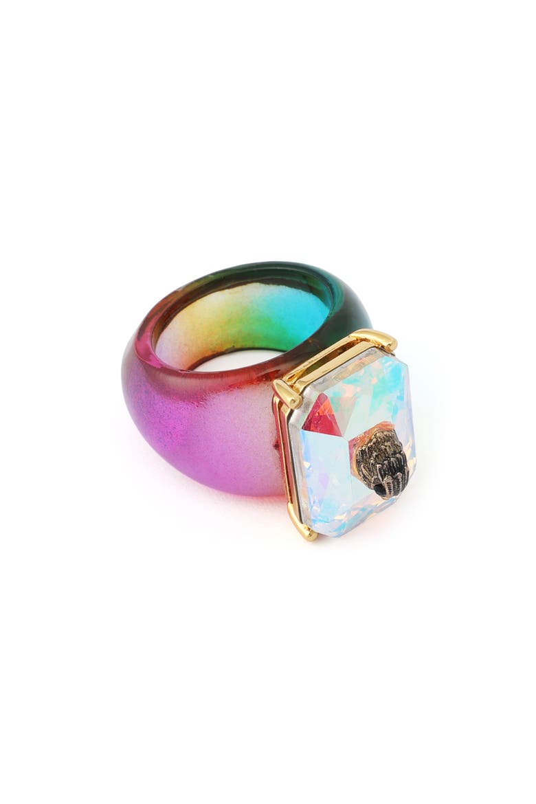 Resin Ombre Stone Cocktail Ring, Main, color, RAINBOW MULTI