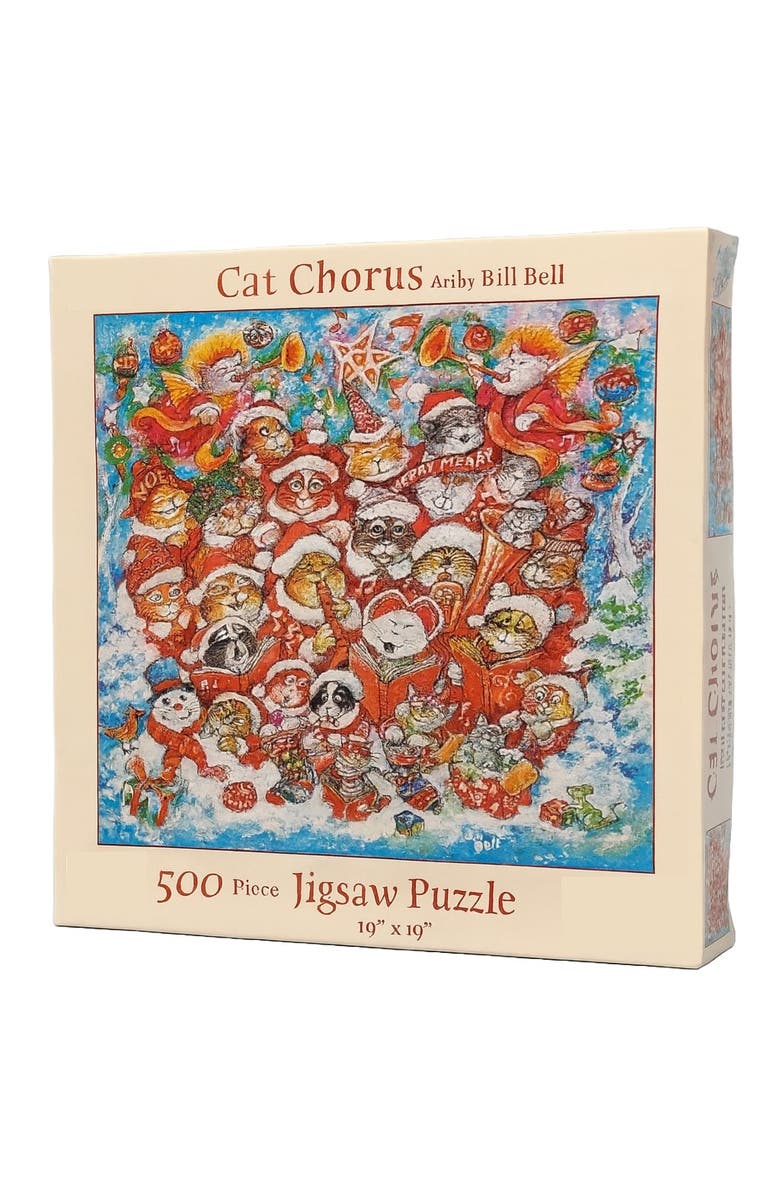 Sunsout Cat Chorus Christmas 500 piece Jigsaw Puzzle for Adults, Main, color, Multicolor