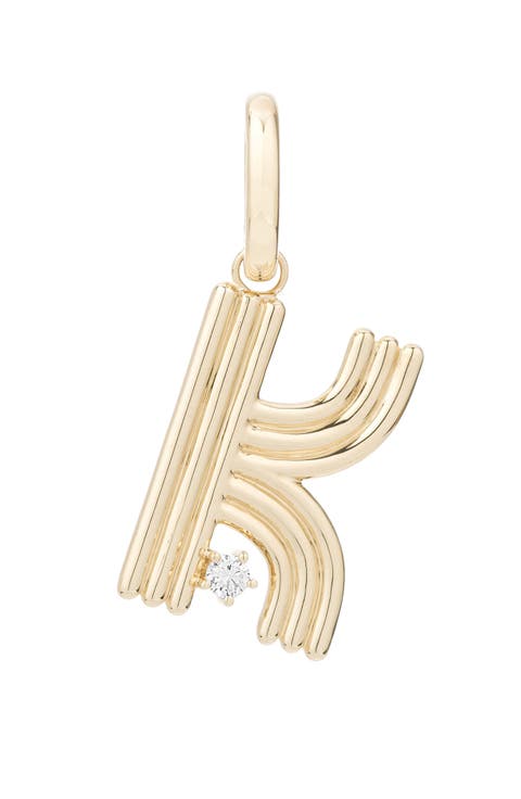 Groovy Initial Diamond Pendant Charm