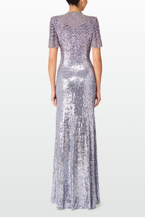 Jenny Packham Embellished Jourdain Gown In Silver