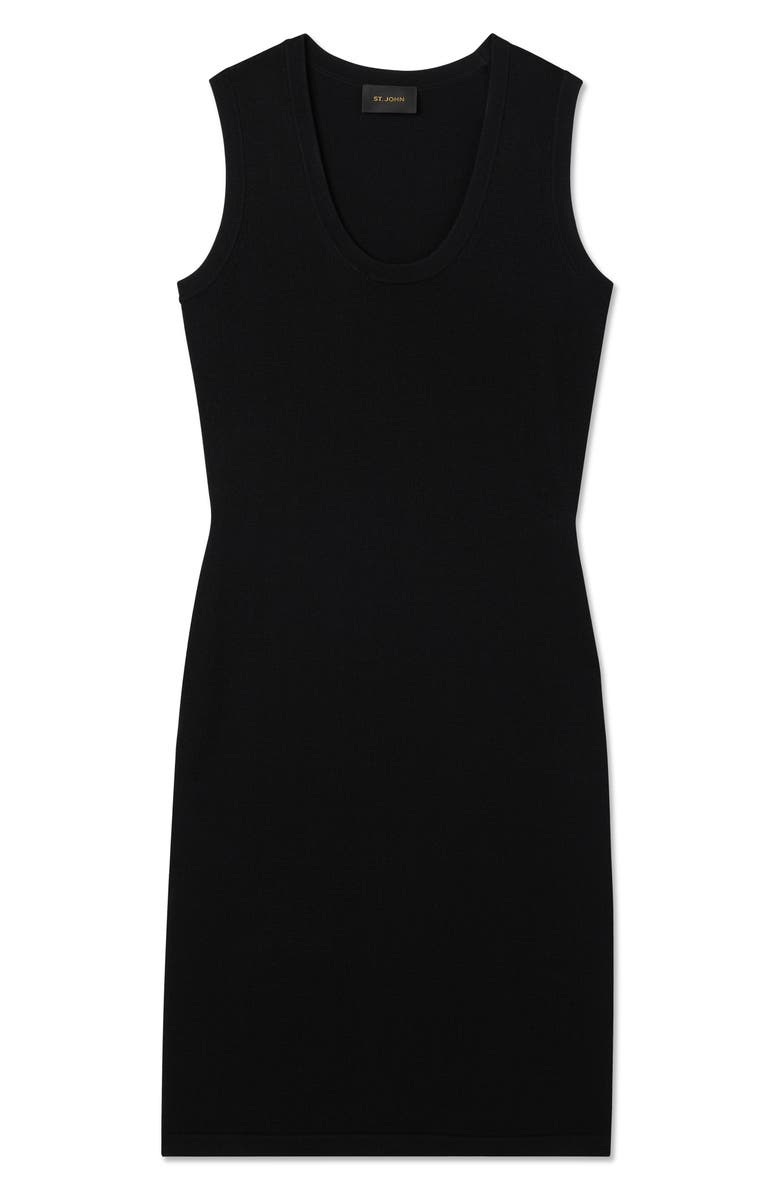 ST. JOHN Santiago Knit Scoop Neck Sleeveless Dress, Alternate, color, Black