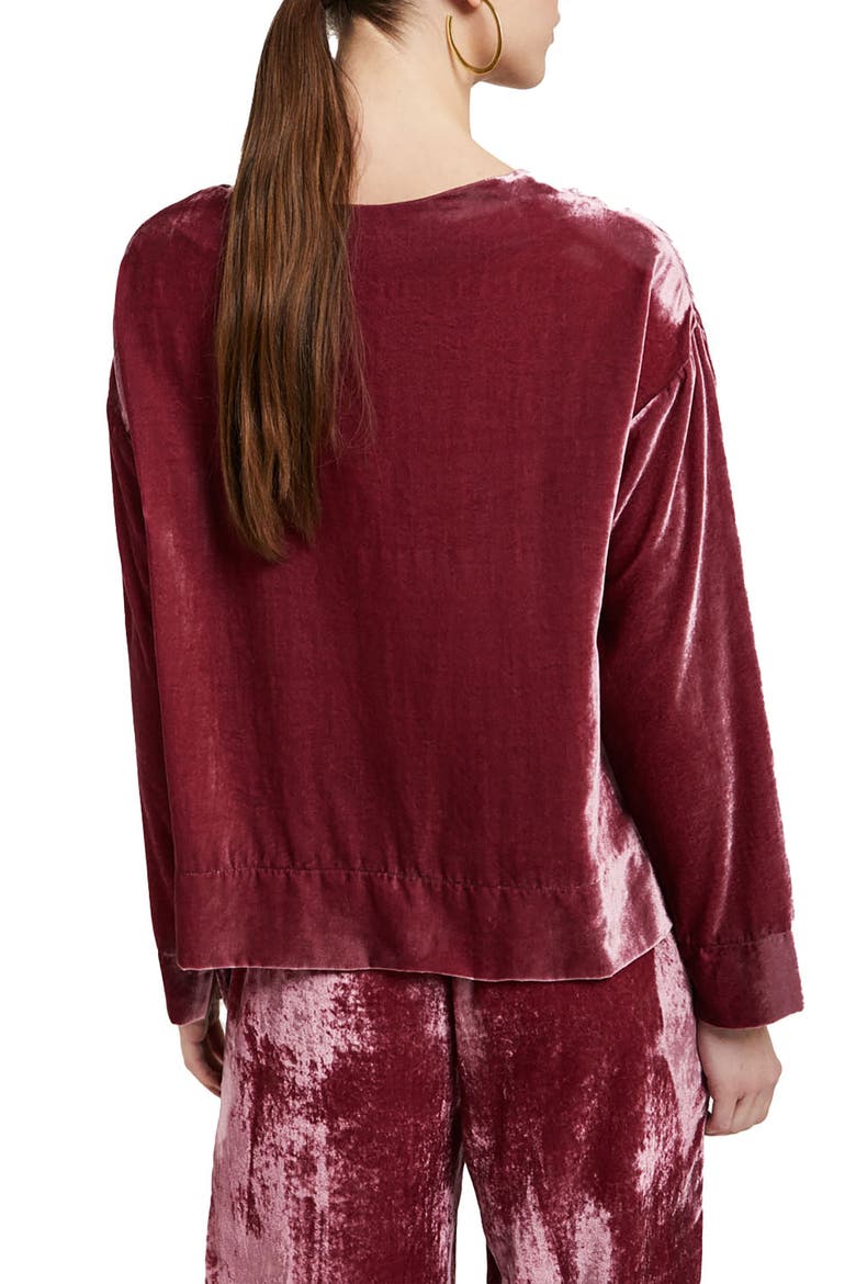 Soft Velvet Blouse, Alternate, color, Pink