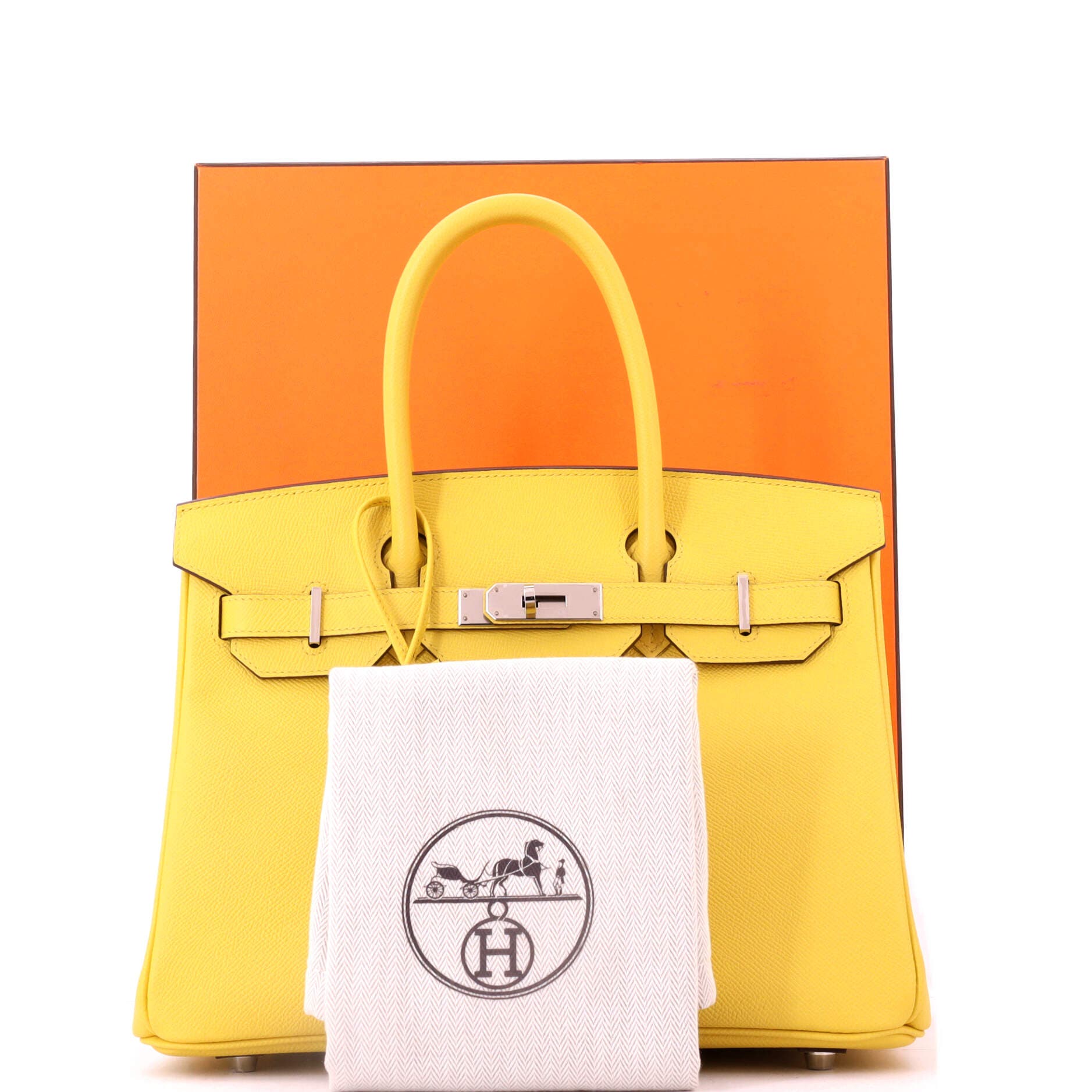 Pre-Owned Hermes Birkin Handbag Yellow Epsom with Palladium Hardware 30, Alternate, color, Jaune De Naples