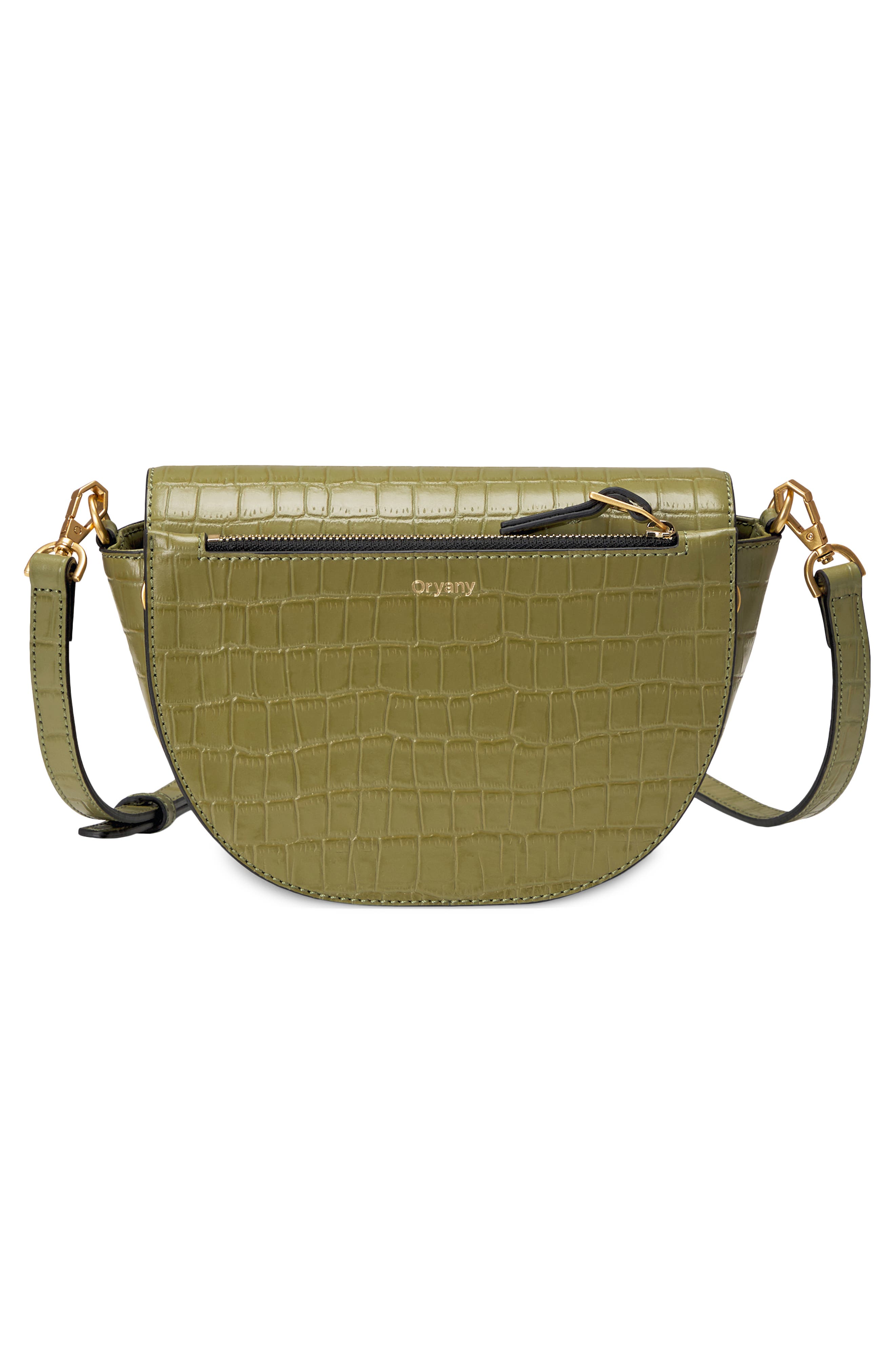 Lottie Croc Embossed Crossbody Bag, Alternate, color, LEAF OLIVE