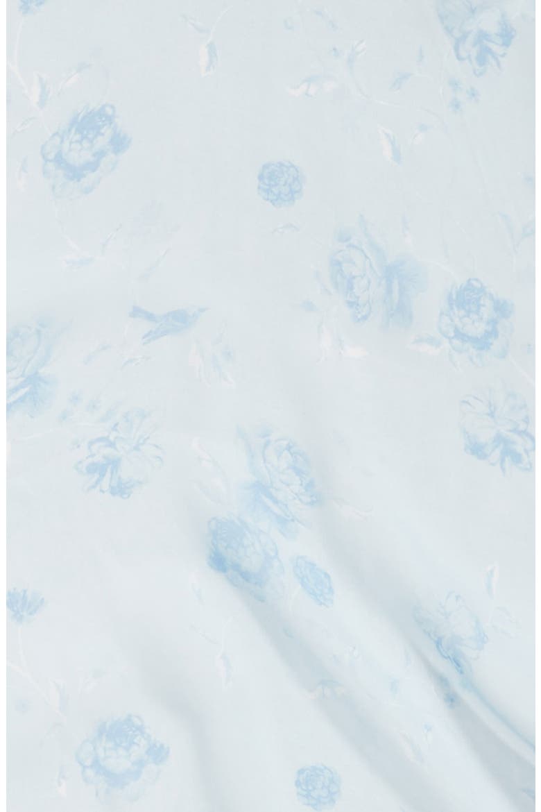 Floral Kite Silk Chiffon Scarf, Alternate, color, BLUE FLORAL BIRD KITE