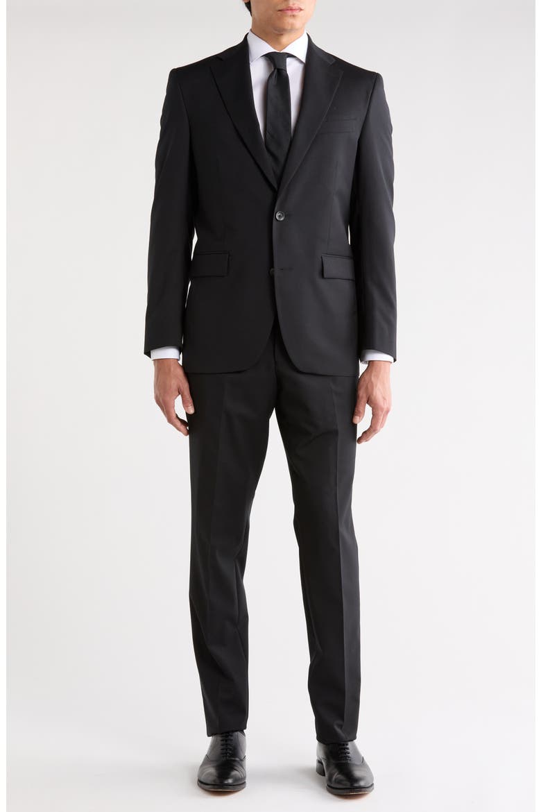 Expo Solid Wool Suit, Main, color, BLACK
