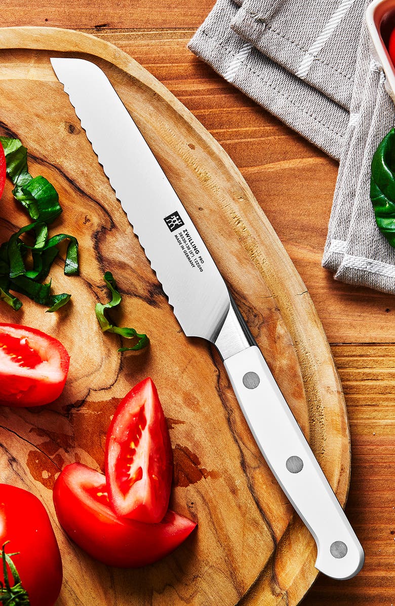 ZWILLING Pro Le Blanc 5-Inch Serrated Utility Knife, Alternate, color, Silver