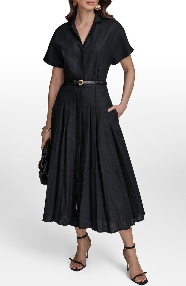 Donna Karan New York Belted Maxi Shirtdress, Alternate, color, 