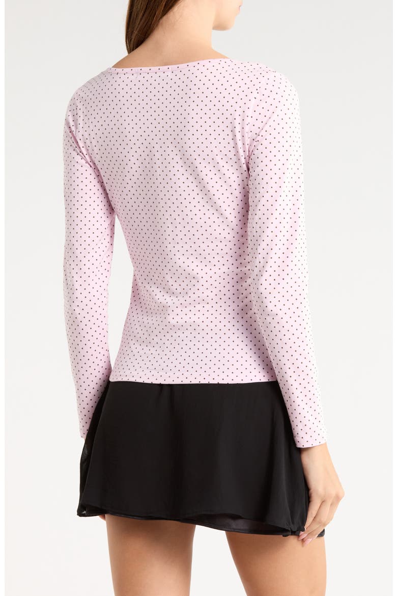 Surplice Neck Long Sleeve Top, Alternate, color, PINK COMBO