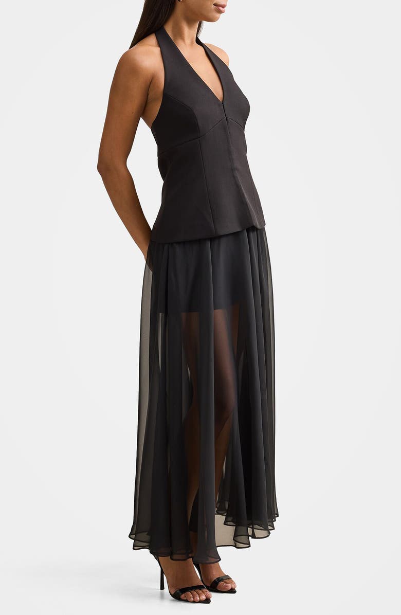 Ever New Martine Halter Maxi Dress, Alternate, color, Black