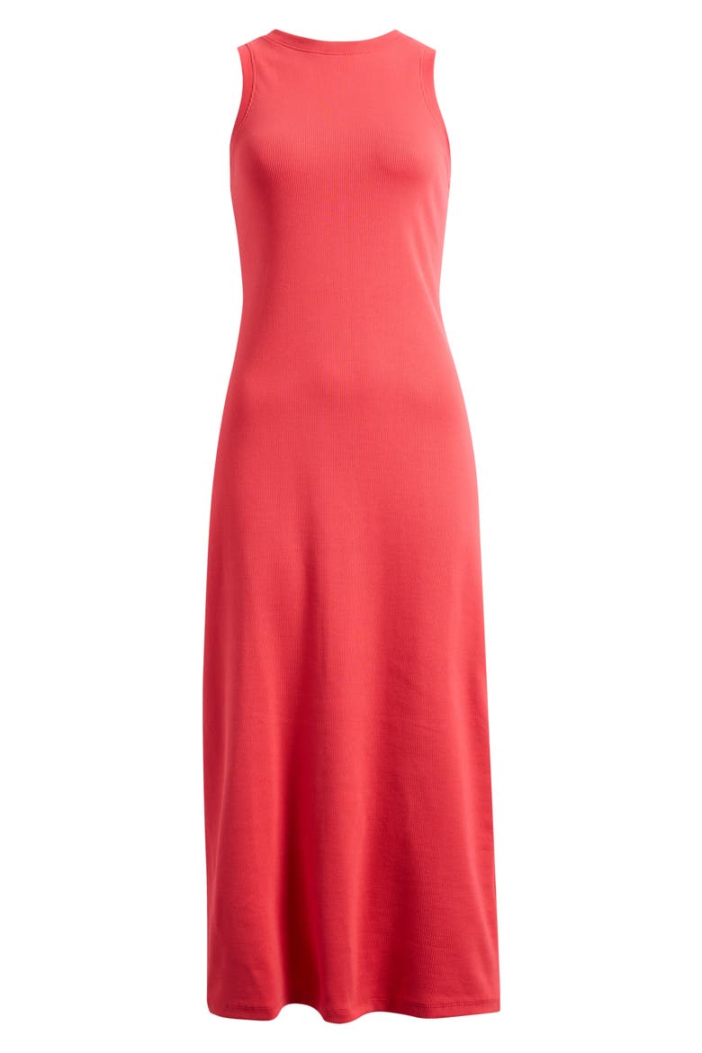 Stretch Cotton Microrib Tank Dress, Alternate, color, RED SAUCY
