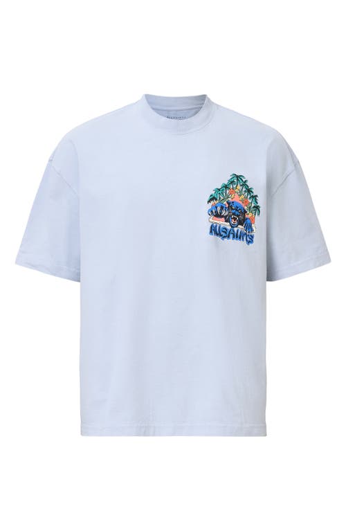 Allsaints Pounce Graphic-print T-shirt In Blue