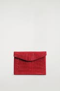 COS Envelope Clasp Pouch - Croc-Effect Leather
