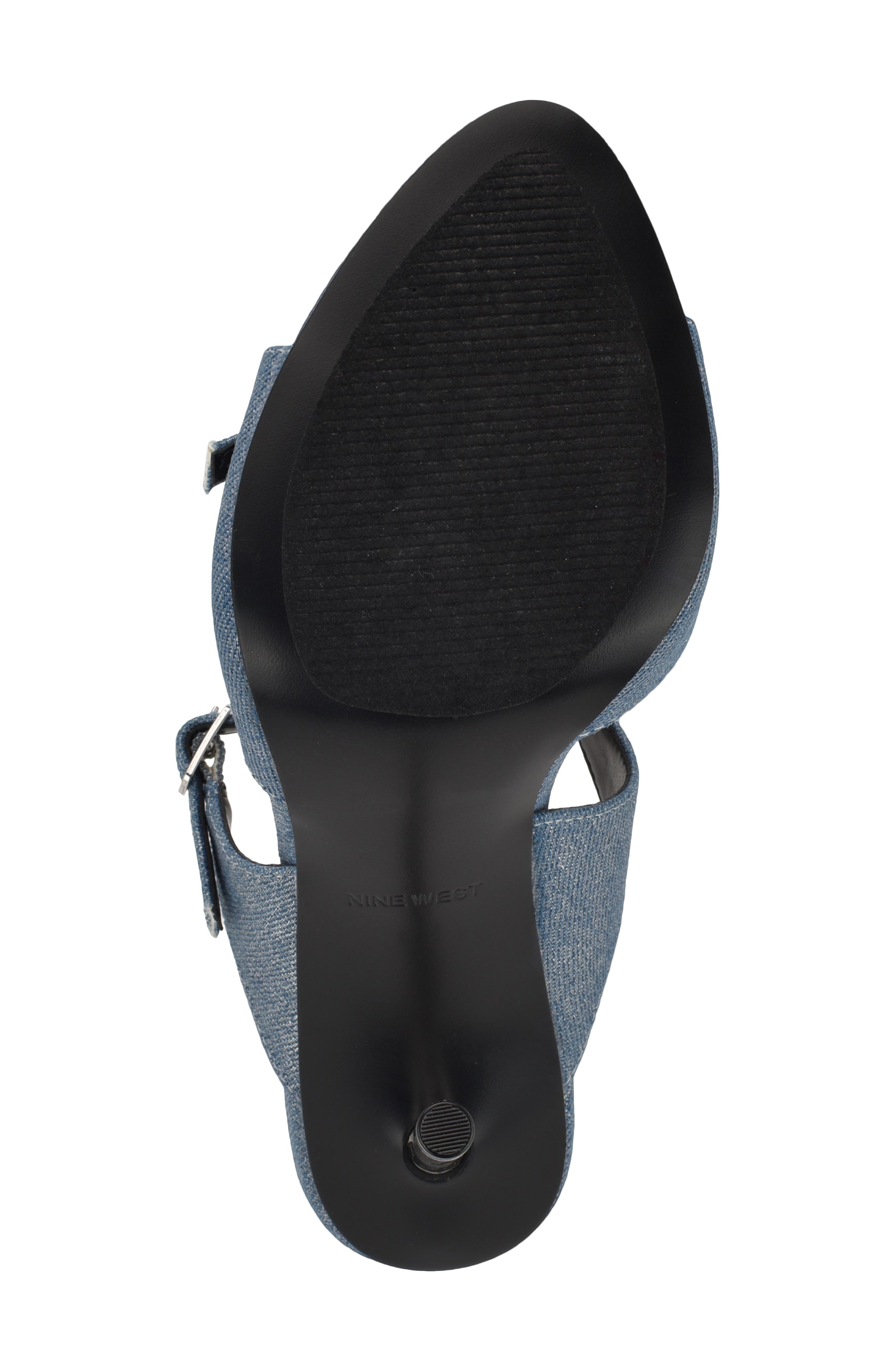 Nine West Reida Stiletto Sandal, Alternate, color, Silver Denim