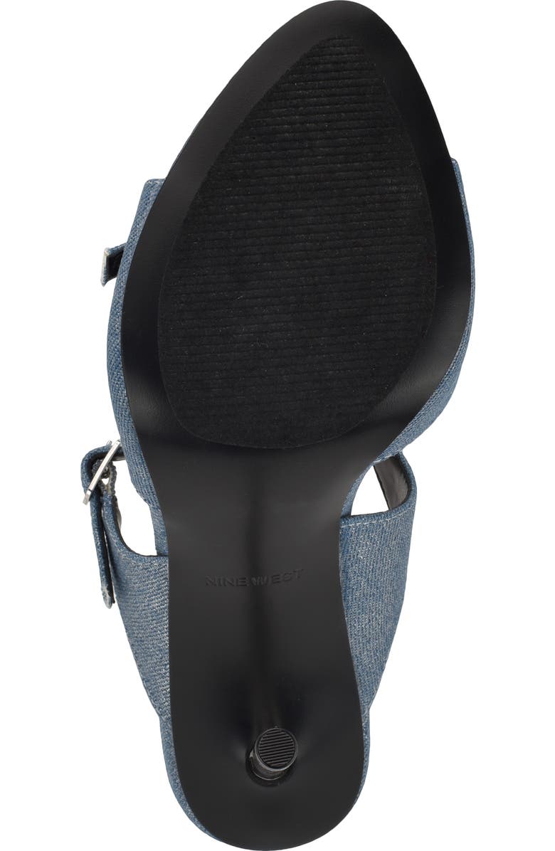 Nine West Reida Stiletto Sandal, Alternate, color, Silver Denim
