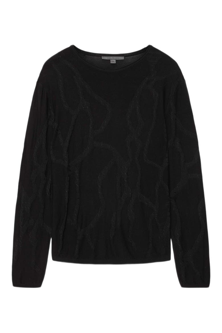 Addison Broken Twist Cable Sweater, Alternate, color, BLACK