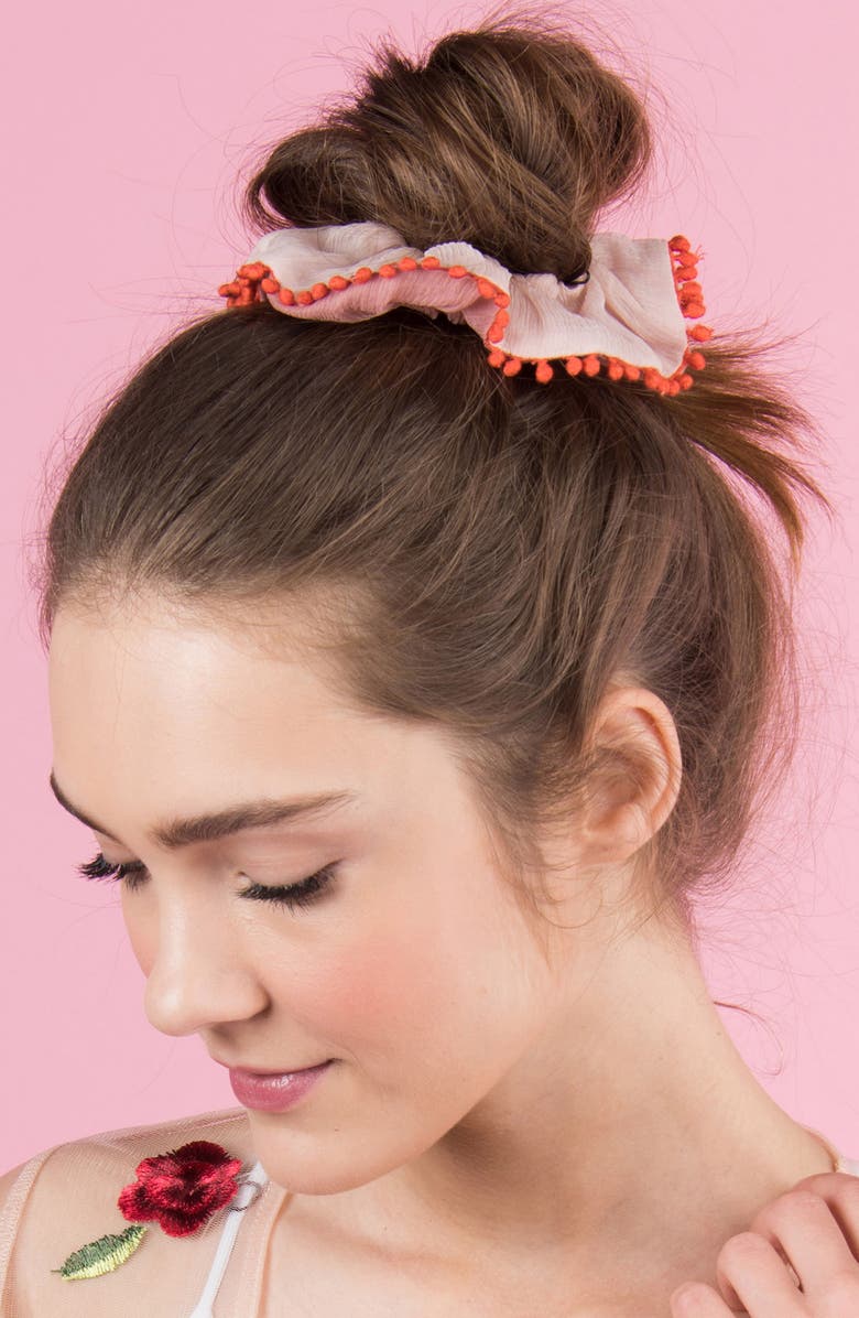 New Friends Colony Pompom Scrunchie, Alternate, color,